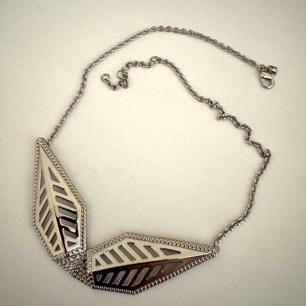 Rebecca Minkoff Cut Out Blade Rhodium Plated Necklace